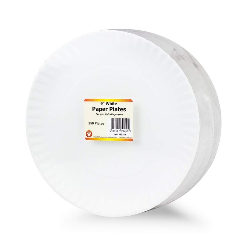 Hygloss Products Paper Plates - Uncoated White Plate - Use for Foodware, Events, Activities, Crafts Projects and More - Environmentally Friendly - Recyclable and Disposable - 9-Inches - 250 Pack - Image 5